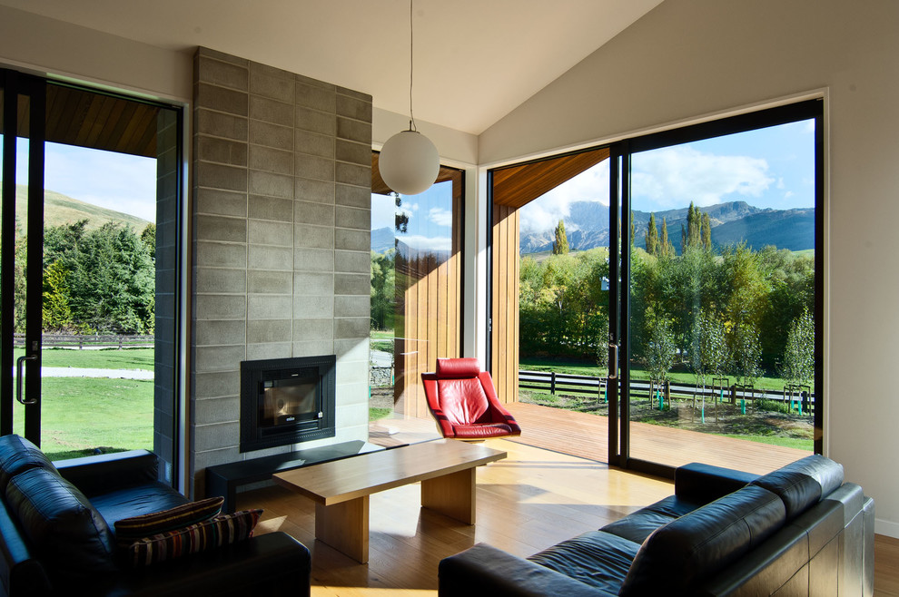 Inspiration for a contemporary living room in Dunedin.
