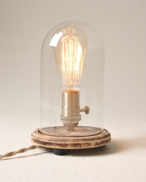 Industrial Hurricane Mini Table Lamp with Edison Bulb Lighting