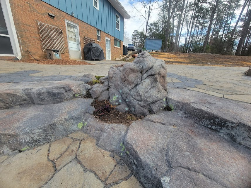 Man Made Boulder Steps-Fire Pit-Retaining Wall