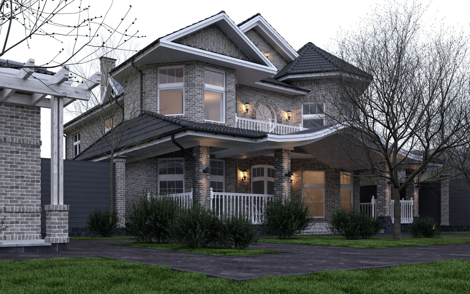 Двухэтажный классический коттедж Вэйде