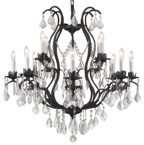 Wrought Iron Chandelier Dressed With Swarovski Crystal Wrought Iron Chandelier Dressed With Swarovski Crystal