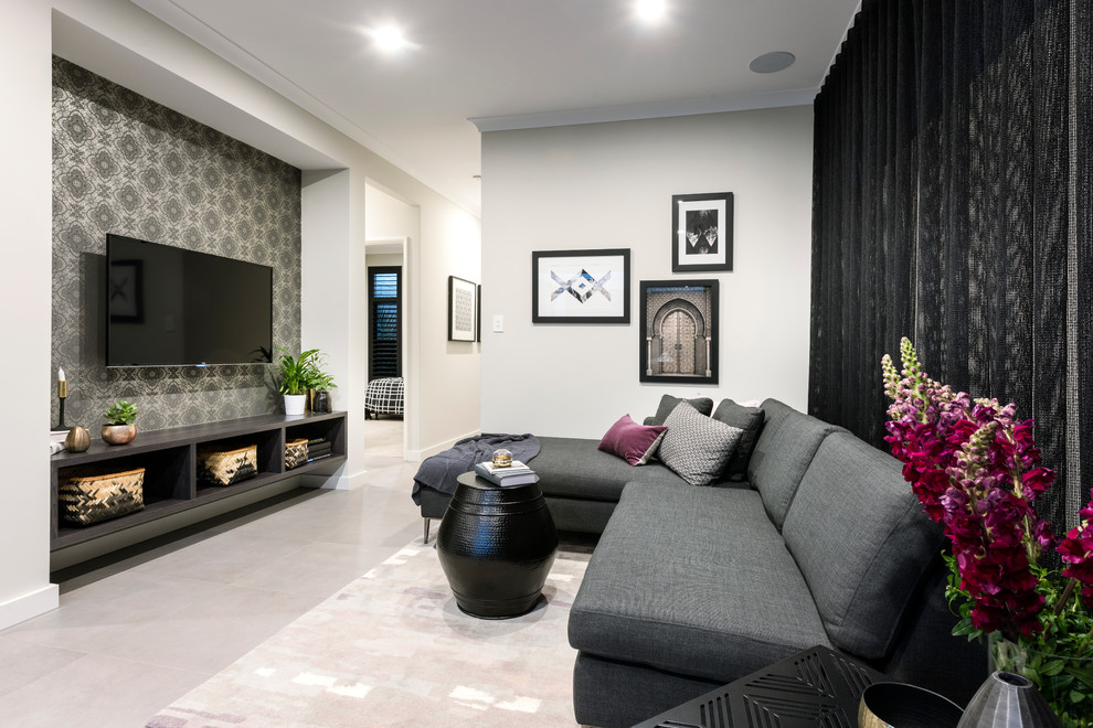 Inspiration for a small contemporary living room in Perth.