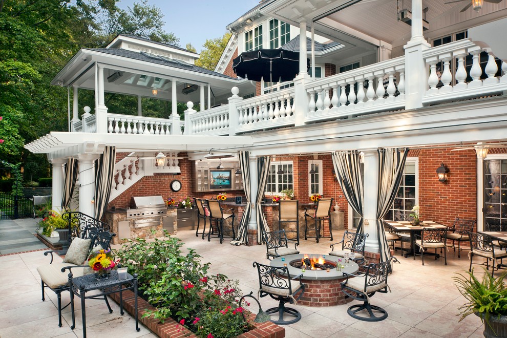 Photo of a large traditional patio in New York.