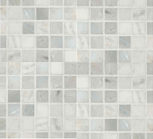 Arabescato Carrara 1" x 1" Honed Marble Mosaic in 12" x 12" Sheet - 10 Sheets
