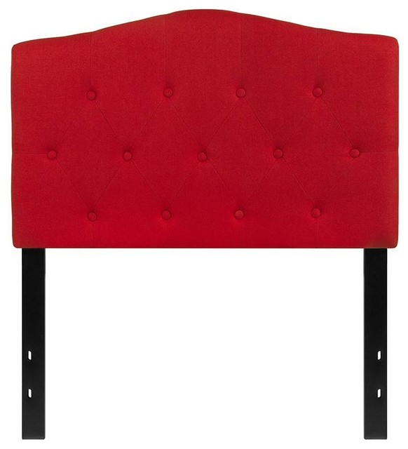 Cambridge Tufted Upholstered Twin Size Headboard, Red Fabric