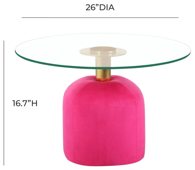 Suki Hot Pink Velvet Coffee Table Contemporary Coffee Tables by