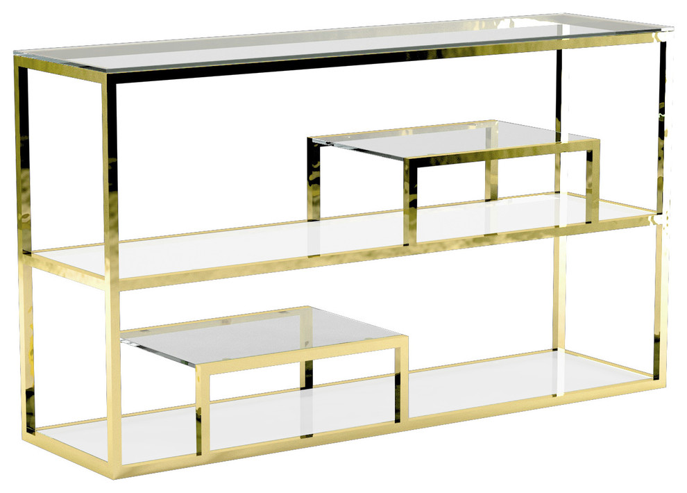 Jordan Console Table, Gold Contemporary Console Tables by Home