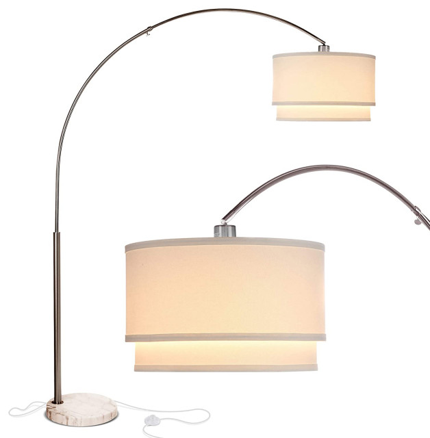 diepte elke dag schroef Brightech Mason - Arc Floor Lamp with Unique Hanging Drum Shade -  Transitional - Floor Lamps - by Brightech | Houzz