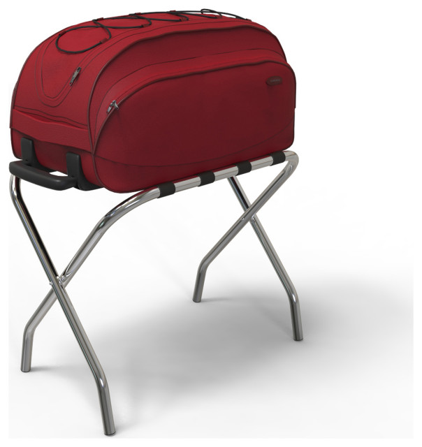 Chrome Folding Luggage Rack and Suitcase Stand Durable Folding Bag