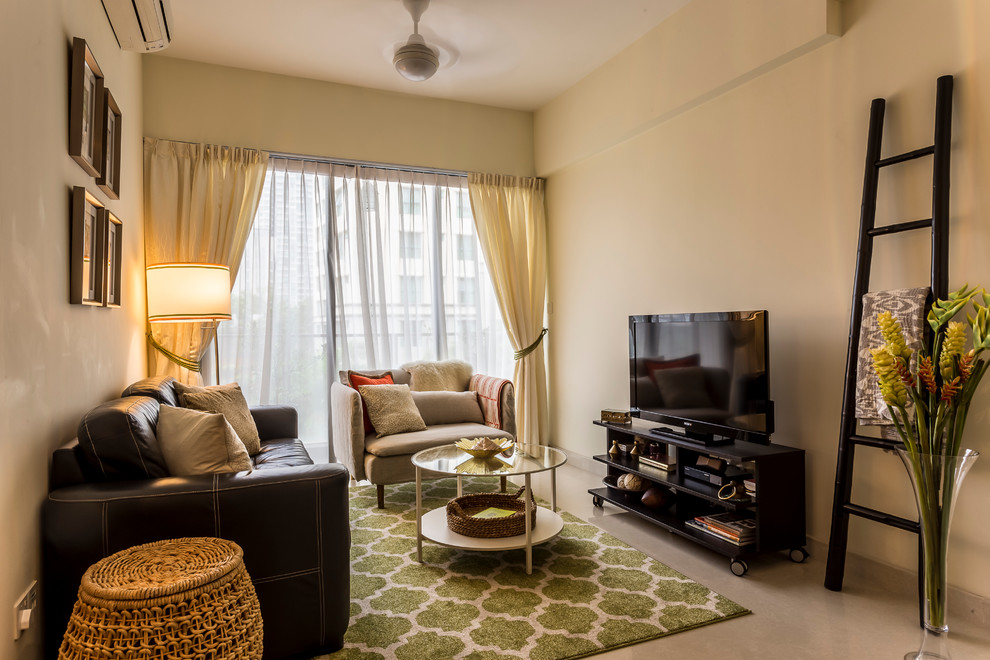 Inspiration for a contemporary living room remodel in Singapore