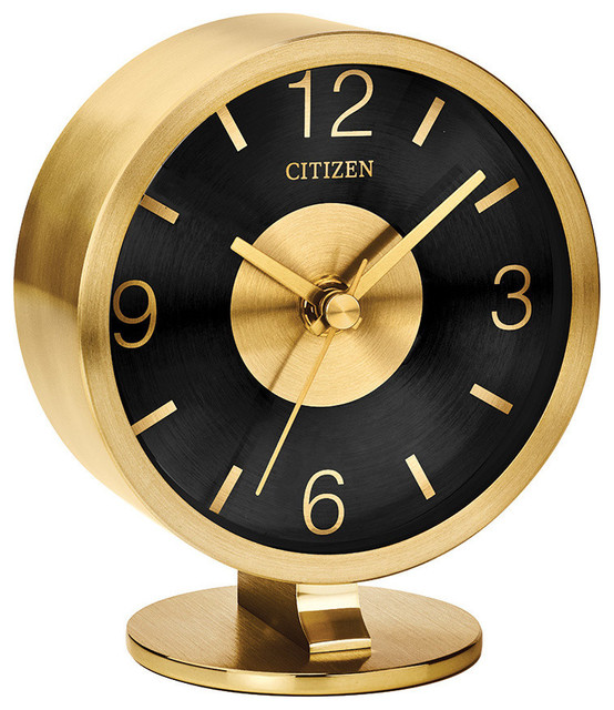 Citizen Decorative Gold Desk Clock Contemporary Desk And Mantel