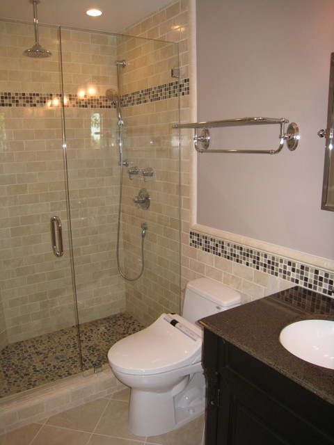 Subway tile shower - Contemporary - Bathroom - San Diego