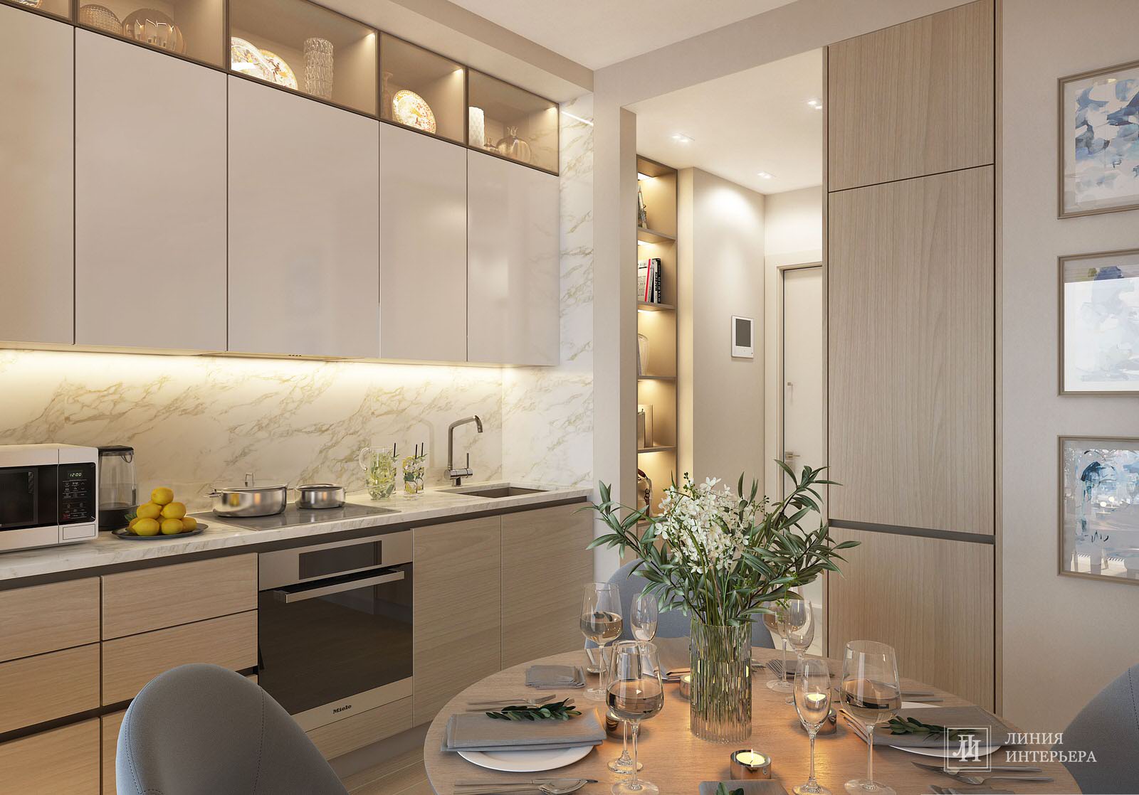 Современный интерьер однокомнатной квартиры