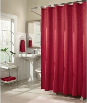 M. Style Waves 72-Inch x 72-Inch Shower Curtain in Red