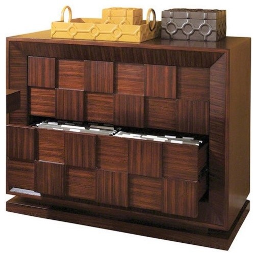 Midcentury Modern Wood Lateral File Cabinetoffice Cube Zebra Wood