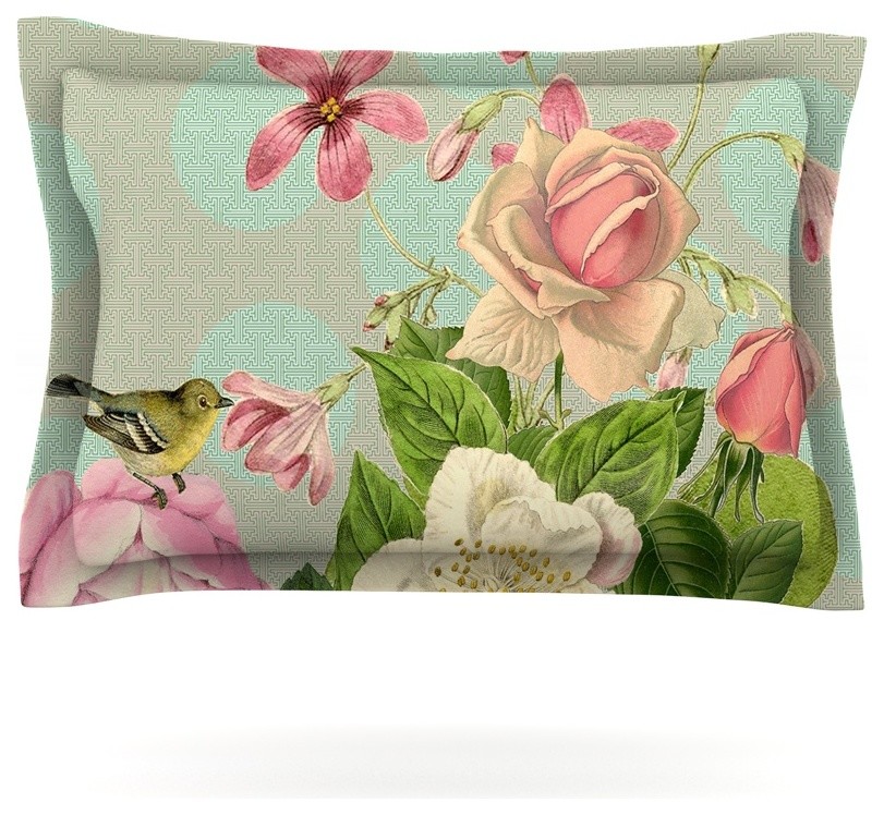 Suzanne Carter "Vintage Garden Cush" Flowers Pillow Sham, Cotton, 30"x20"