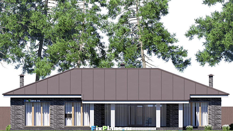 Проект одноэтажного дома 20х15м S206м2 F-17747