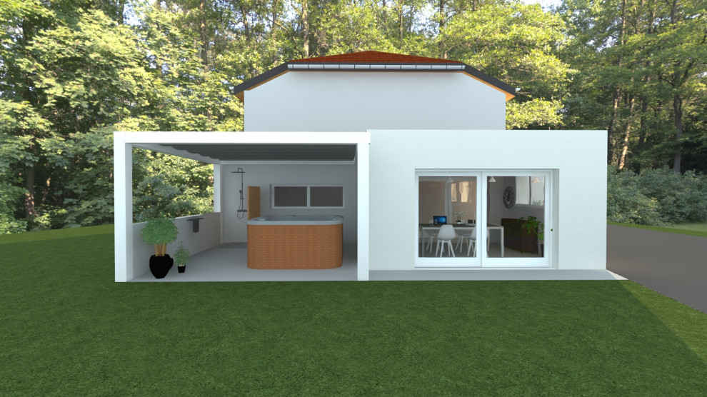 Projet en court Extension et pergola bioclimatique