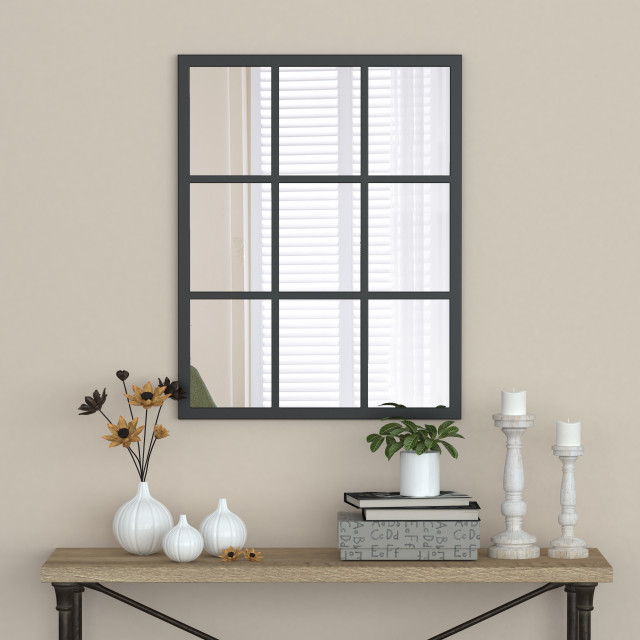 Trion Black Framed Window pane mirror - Transitional - Bathroom Mirrors - by A&E Bath and Shower ...