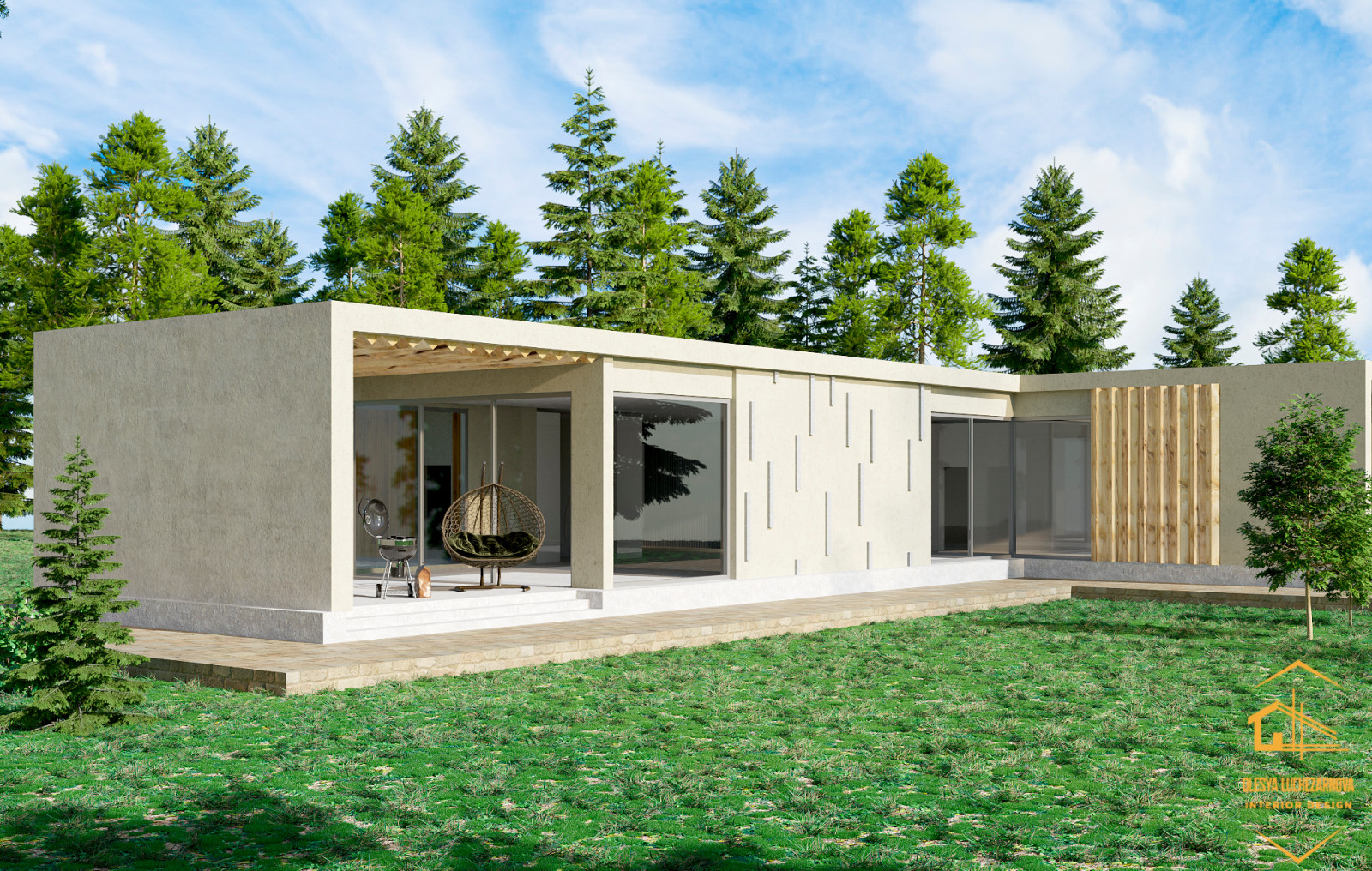 Экстерьер минималистичного дома