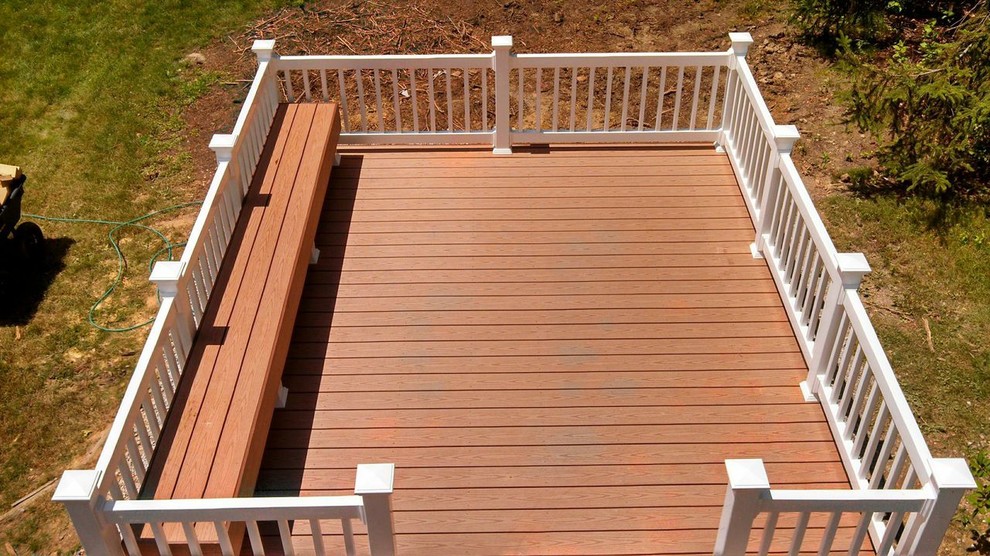 Mid-sized transitional backyard balcony deck photo in Cleveland with no cover