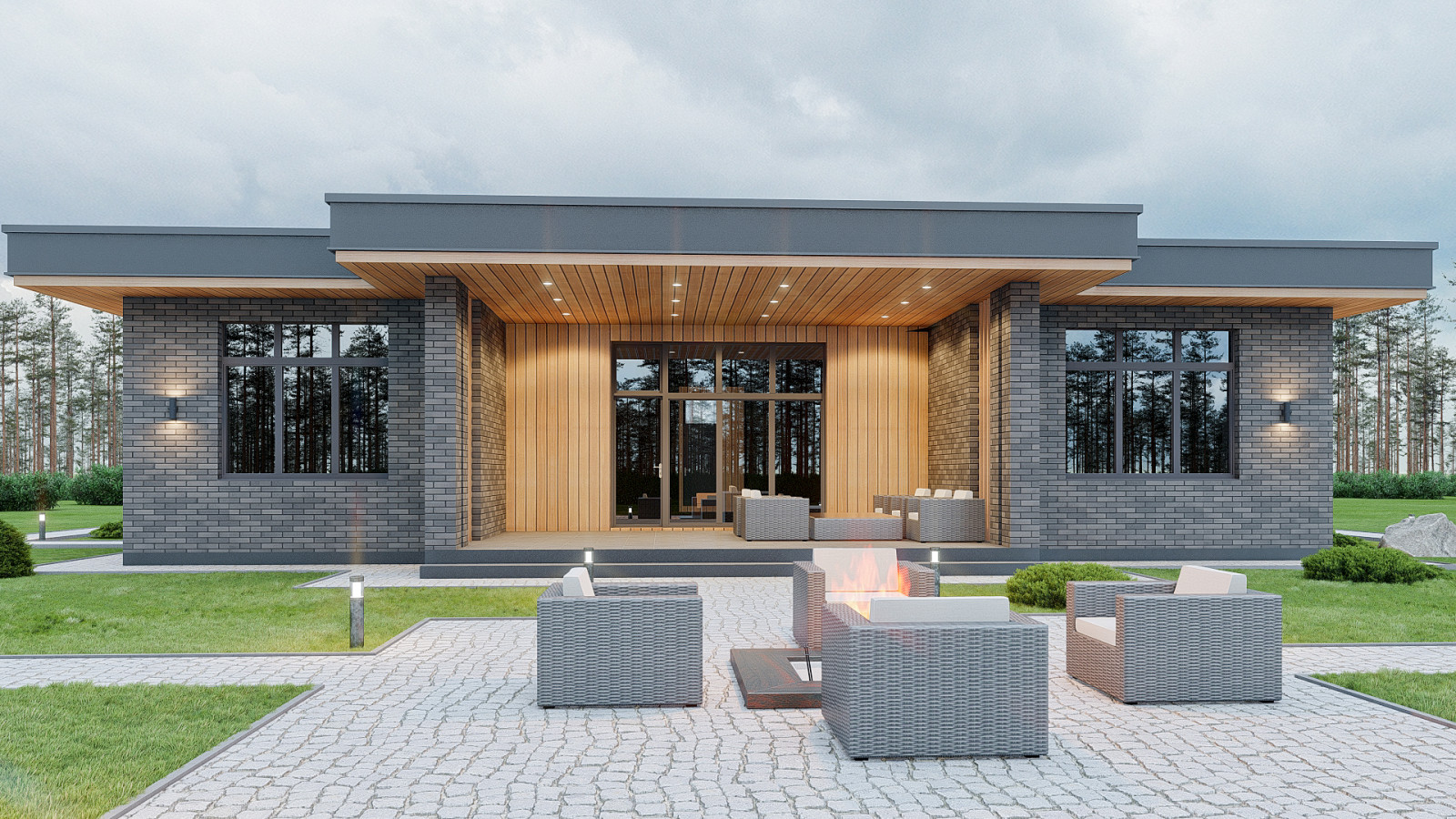 Проект одноэтажного дома в стиле Прерий 230 кв.м