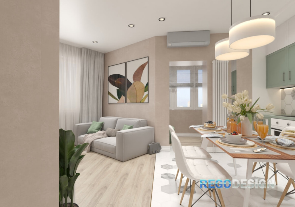 №45 ДИЗАЙН-ПРОЕКТ КВАРТИРЫ В ЖК ПУШКИНСКИЙ 50 КВ.М.