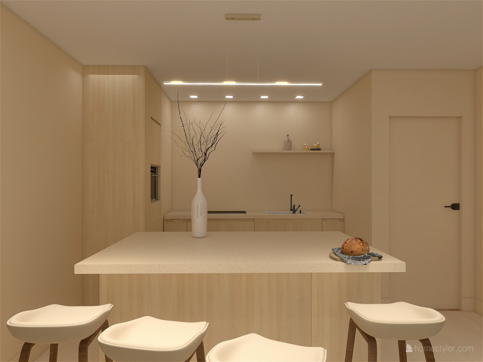 кухня-гостиная в стиле минимализм