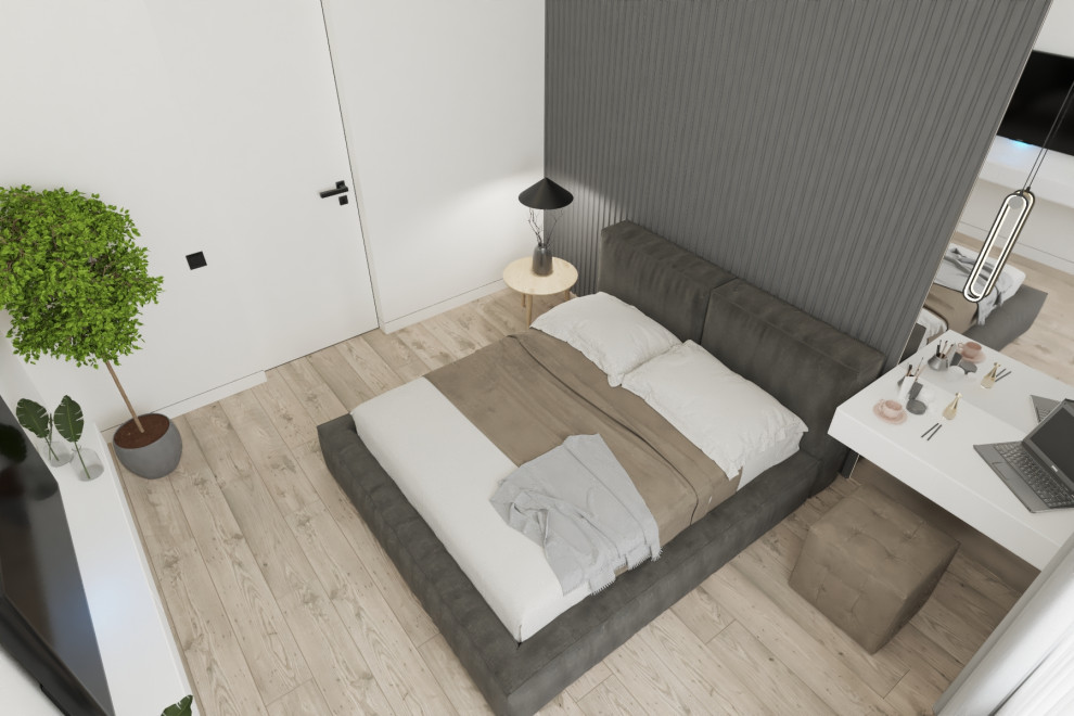 Спальня небольшая в стиле минимализм