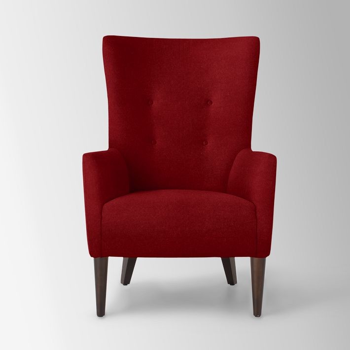 Victor Chair, Buttoned, Cardinal Marled Microfiber