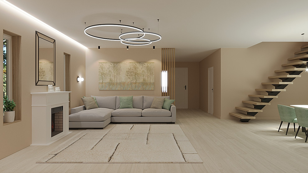 Кухня гостиная в частном доме