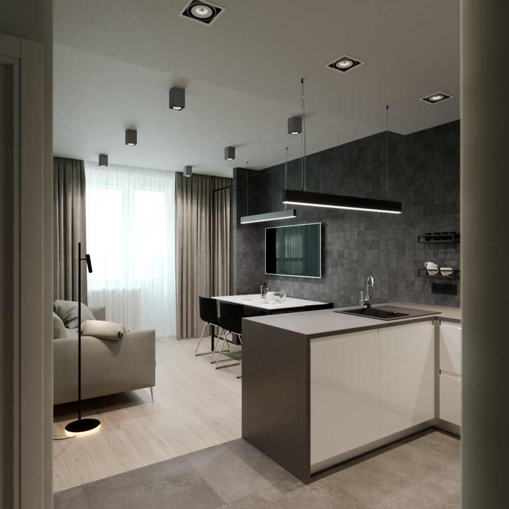 Современная кухня-гостиная