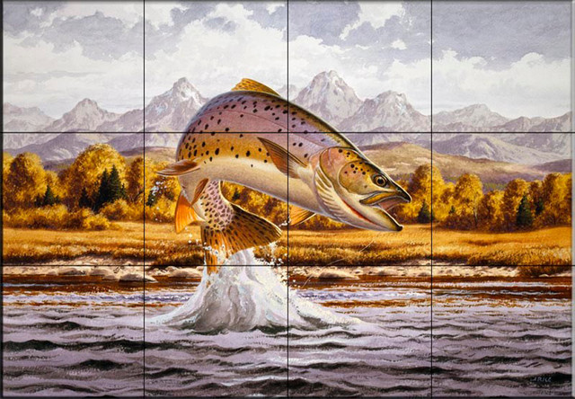 Tile Mural, Cutthroat Trout by John Rice