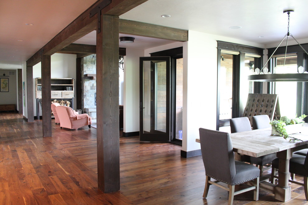 Mountain style medium tone wood floor entryway photo