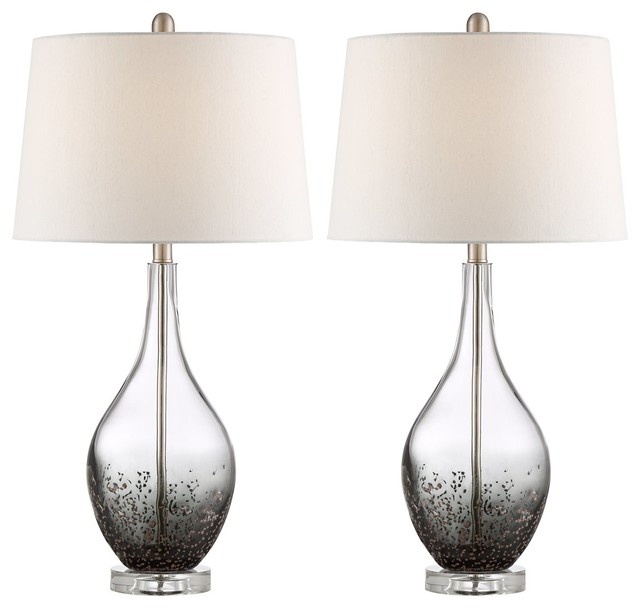 Pacific Coast Sparrow Smoke Grey Glass And Crystal Table Lamp Set Of 2