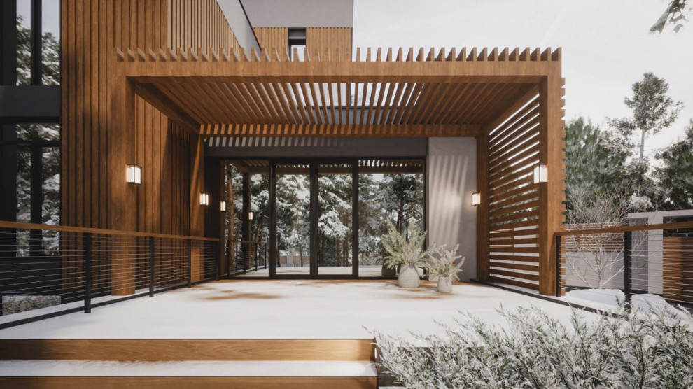 Реконструкция современного дома (зима)