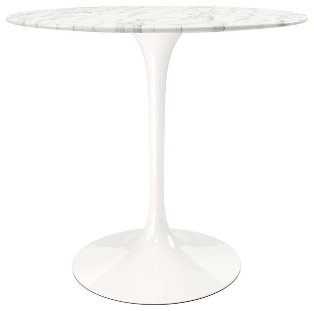Modholic Tulip Marble Dining Table 32" Round Midcentury Dining