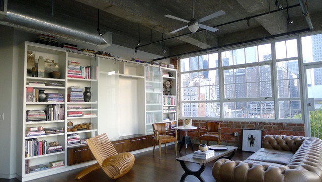 Houston Loft industriell-vardagsrum