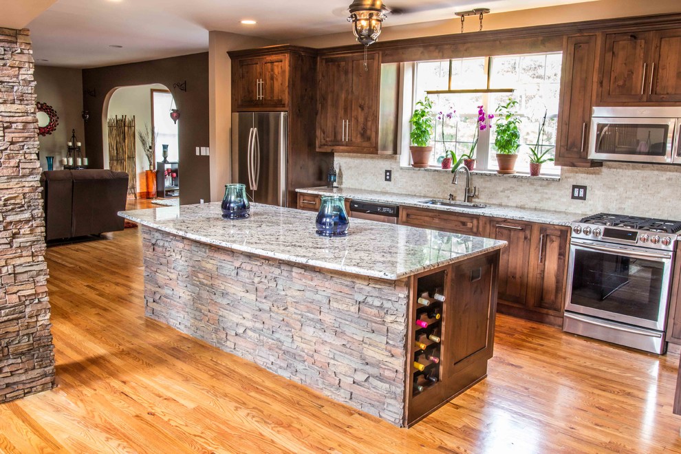 Inspiration for a large rustic kitchen remodel in Philadelphia