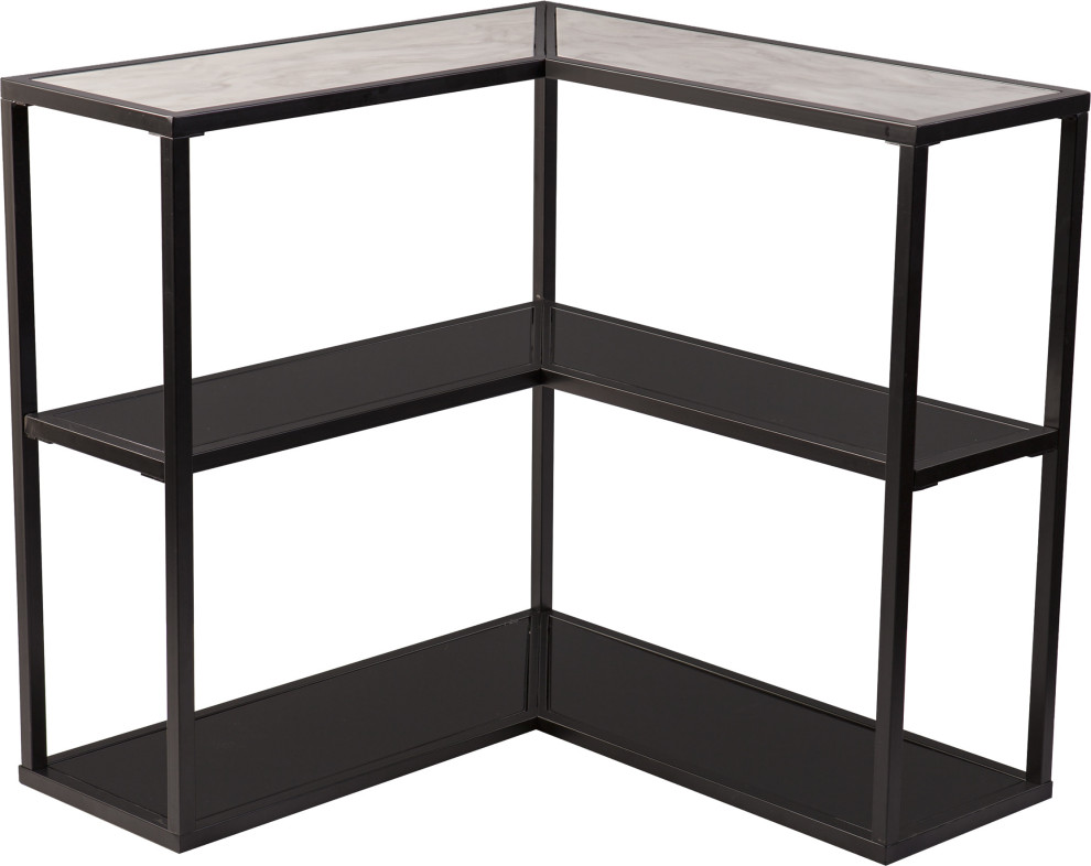 Doverlane Faux Marble Wrap Around Console Table Transitional