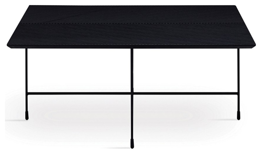 Enza Home Solaro Rectangular Engineered Wood Coffee Table in Black