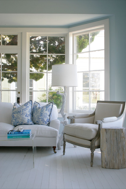 Blue And White Living Room Coastal Living Room New York By Design House Houzz Uk