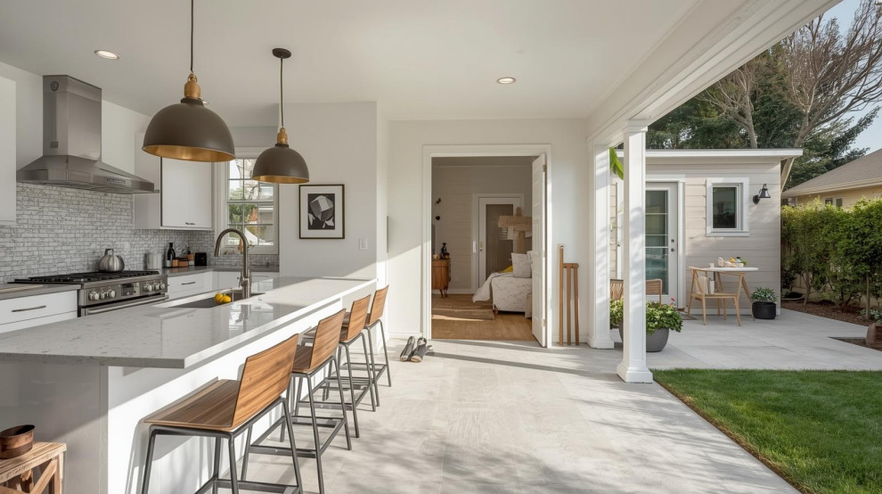 A bright, modern kitchen