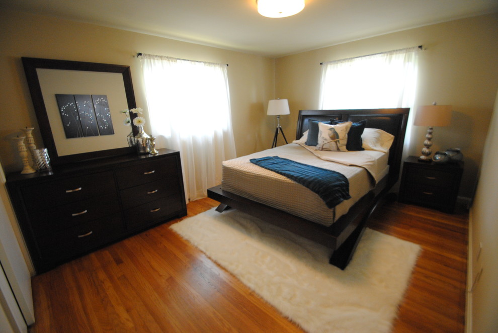 Design ideas for a transitional bedroom in Cincinnati.
