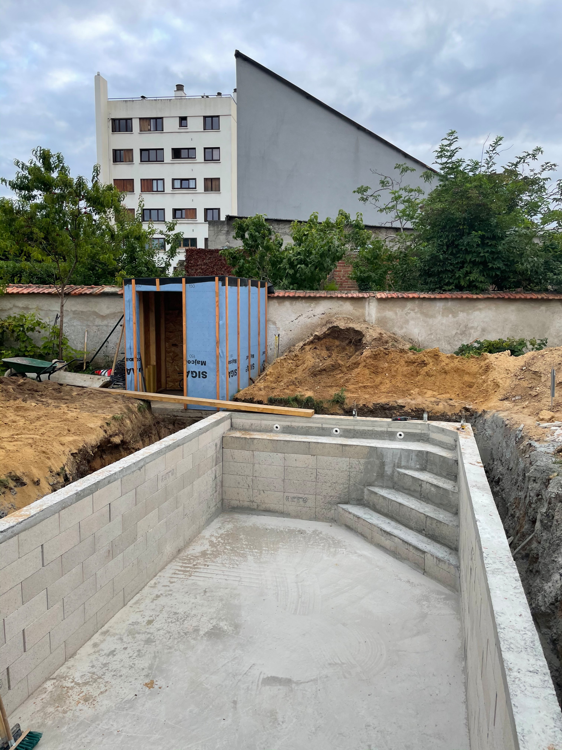 Construction piscine avec terrasse mobile St Maur des Fossés (EN COURS)