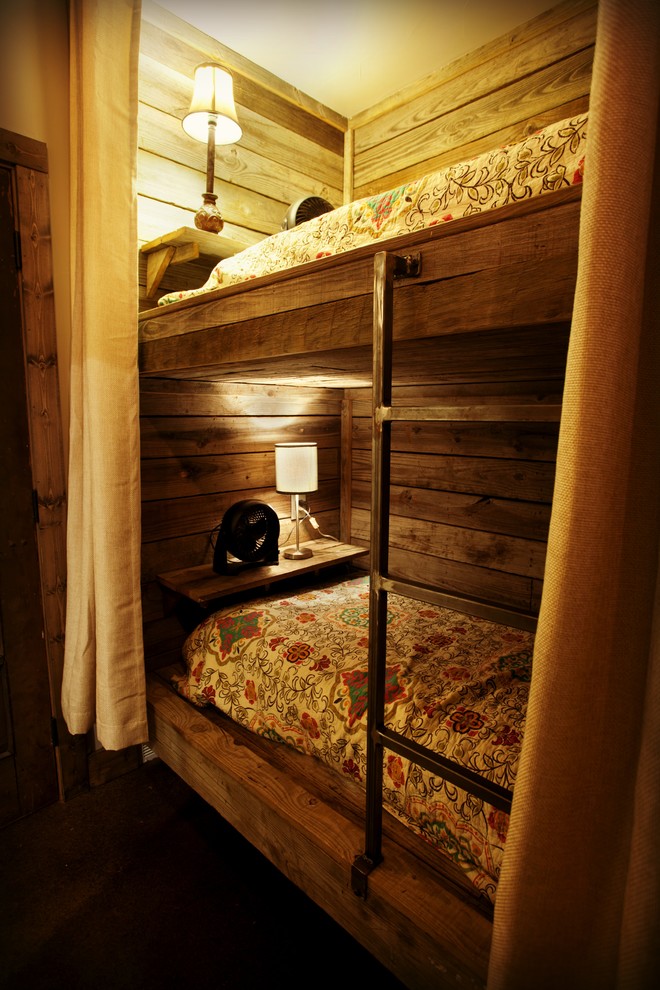 Inspiration for a rustic home design remodel in Dallas