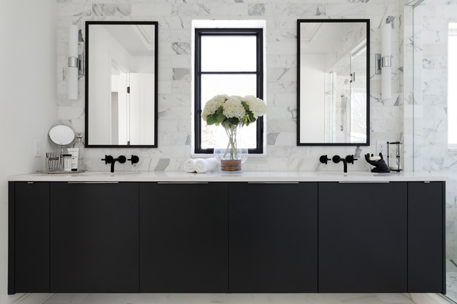 Vincent Ave I New Construction mediterranean-bathroom