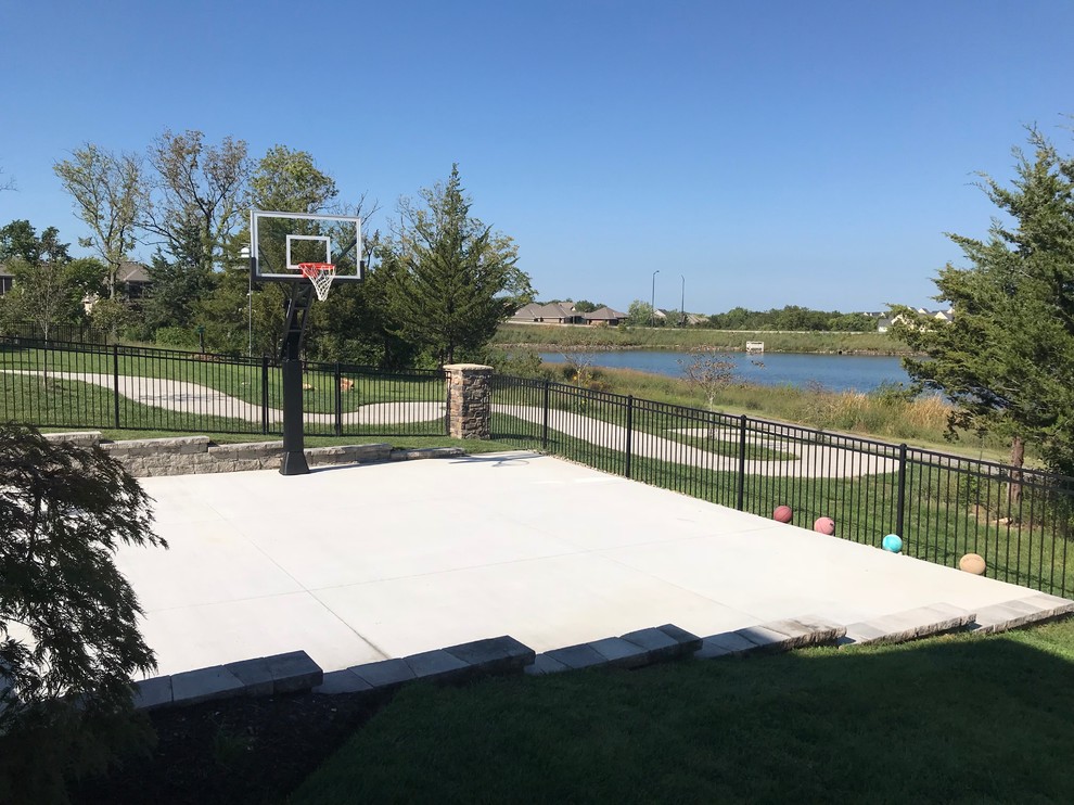 Large Kansas Paver Patio with Fire Pit, Grilling Station, and