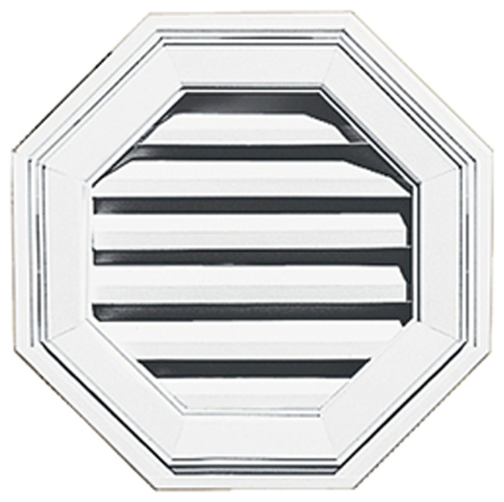 18"x18" Octagon Gable Vent Louver, 18"Wx2"Px18"H Traditional
