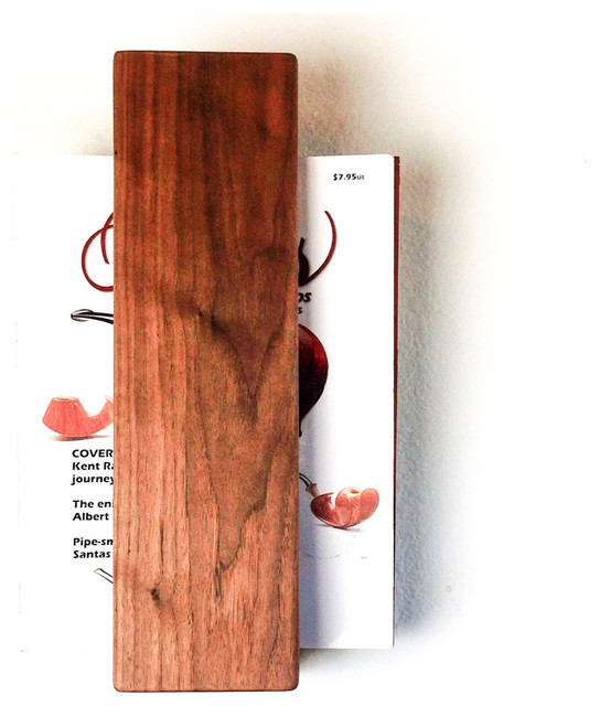 Walnut Floating Magazine Rack